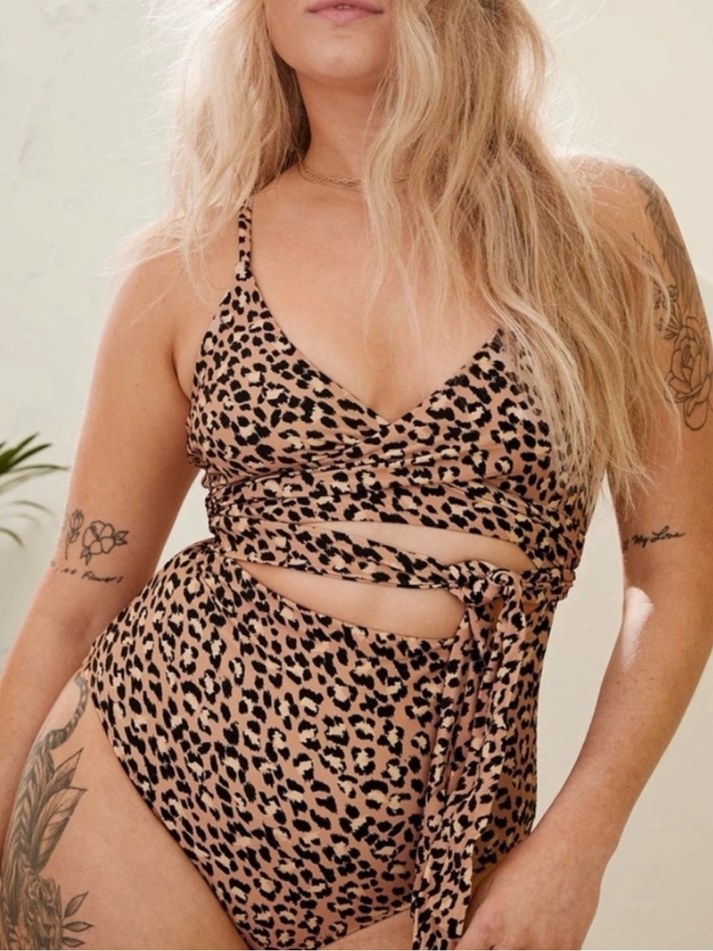 Aerie Wrap Swimsuit Leopard Print
